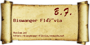 Biswanger Flávia névjegykártya